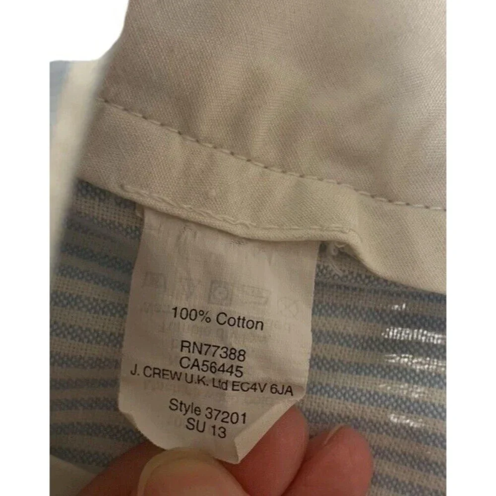 J. CREW Gramercy Chino Shorts Men's Size 30 Blue White Striped Twill Preppy